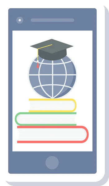 Icona Ebook Libro Istruzione Stile Piatto — Vettoriale Stock