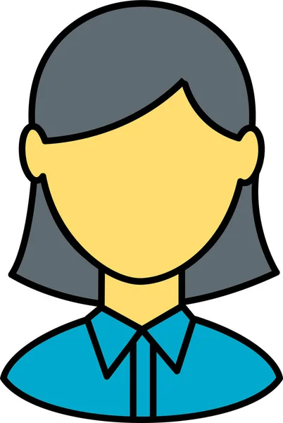 Girl Student Education Icon Filled Outline Style — 图库矢量图片