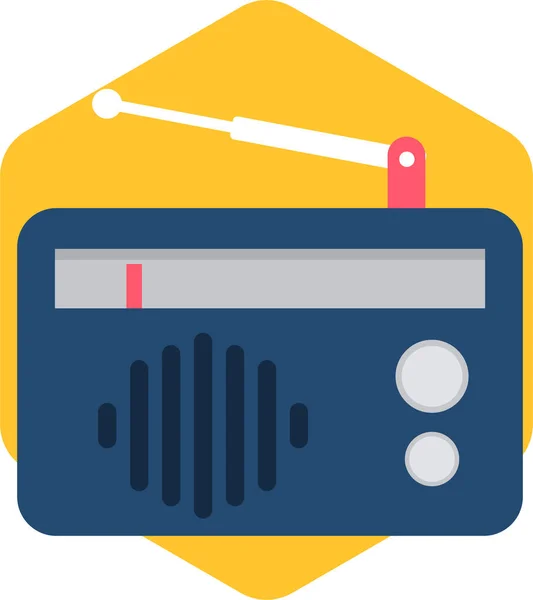 Radio Service Ikone Flachen Stil — Stockvektor