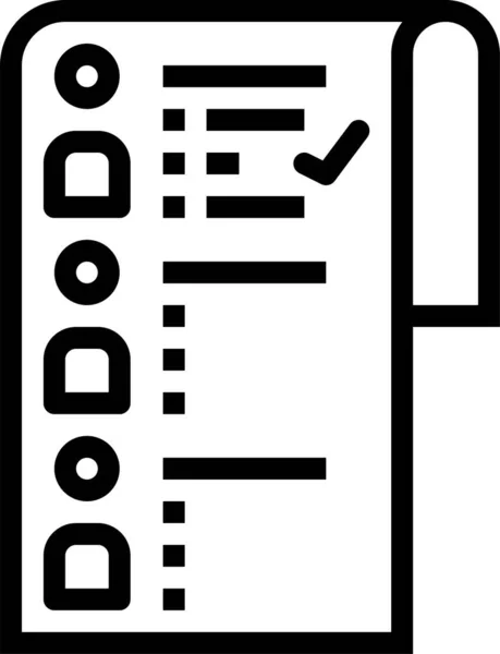 Checklist Lijst Pictogram Omtrek Stijl — Stockvector