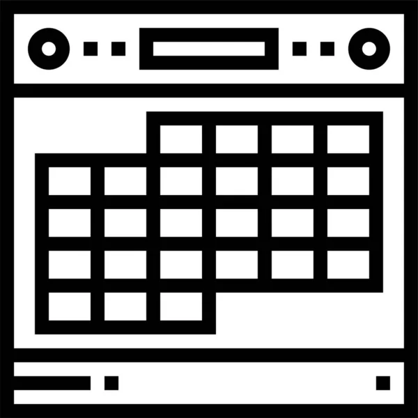 Ikona Data Kalendáře Stylu Osnovy — Stockový vektor