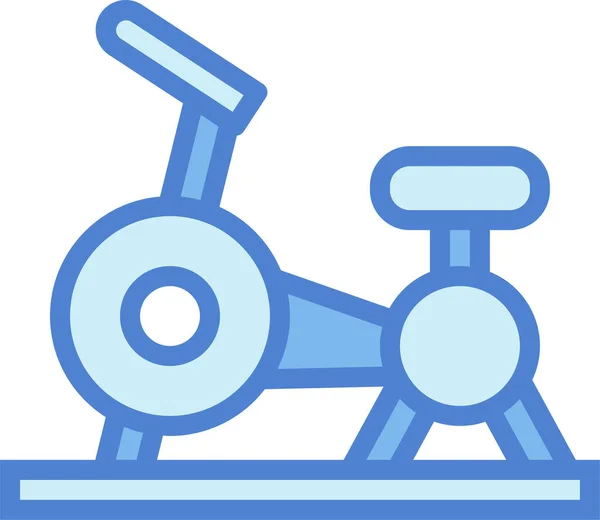 Bicicleta Ejercicio Fitness Icono Estilo Contorno Lleno — Vector de stock