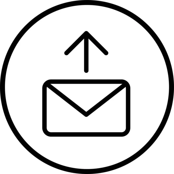 Ikona Zarovnání Mailové Zprávy Stylu Osnovy — Stockový vektor