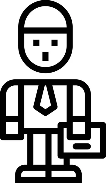 Аватар Бізнесмен Значок Роботи Контурному Стилі — стоковий вектор