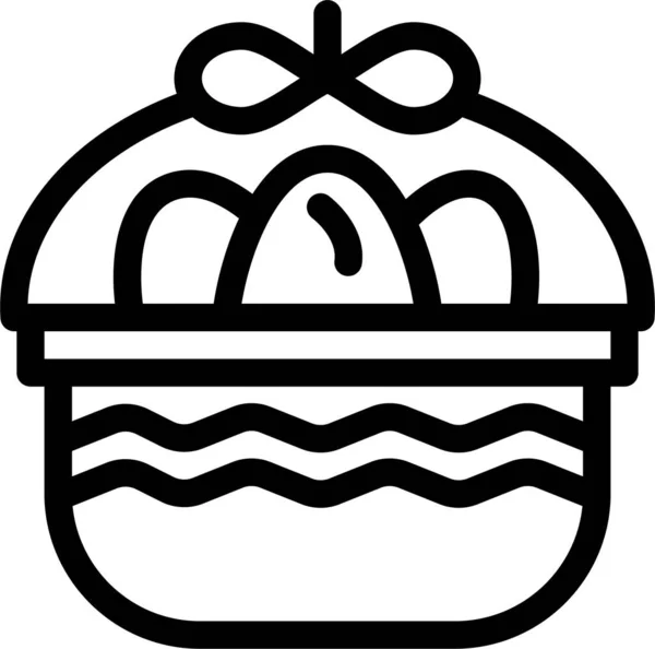Иконка Пасхального Яйца Очертаниях — стоковый вектор