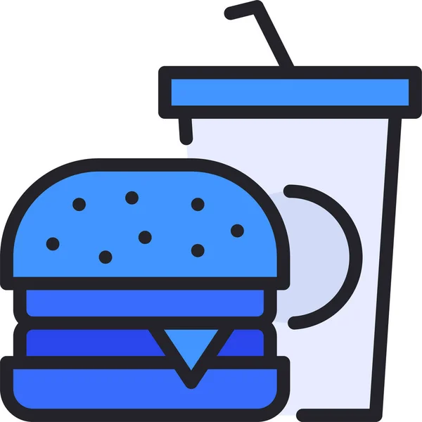 Burger Ital Gyors Ikon — Stock Vector