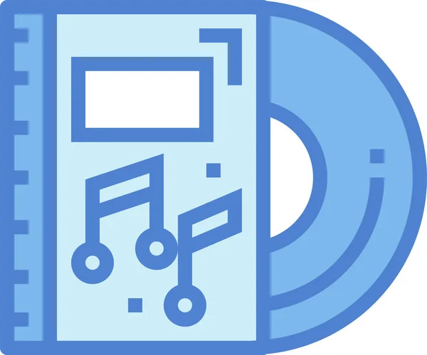 Álbum Dvd Icono Música Estilo Contorno Lleno — Vector de stock