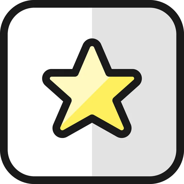 Bewertung Stern Quadrat Symbol Ausgefüllten Umrissstil — Stockvektor