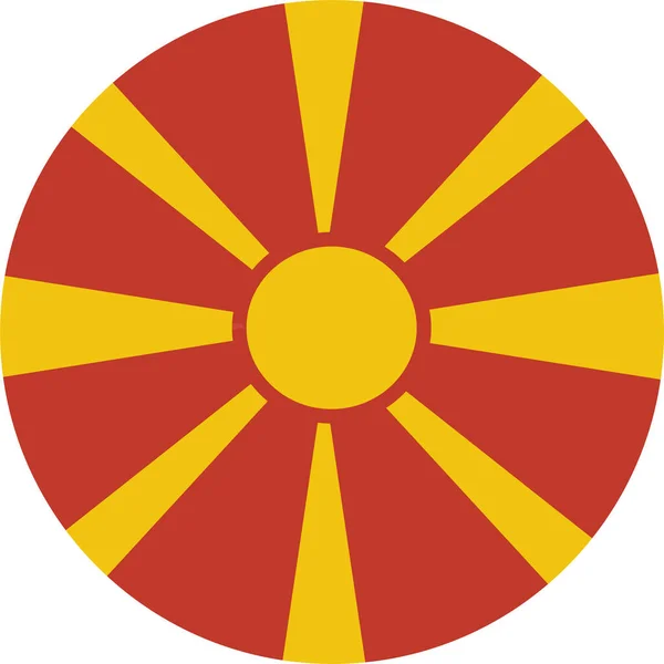 Country Flag Macedonia Icon Flat Style — Stock Vector