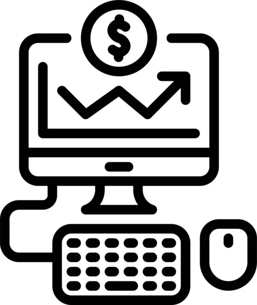 Icône Marché Moniteur Trading — Image vectorielle