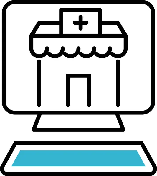 Browser Computer Krankenhaus Ikone — Stockvektor