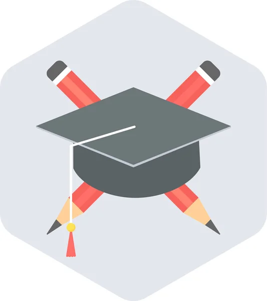 Graduation Cap Web Icon — Stock Vector