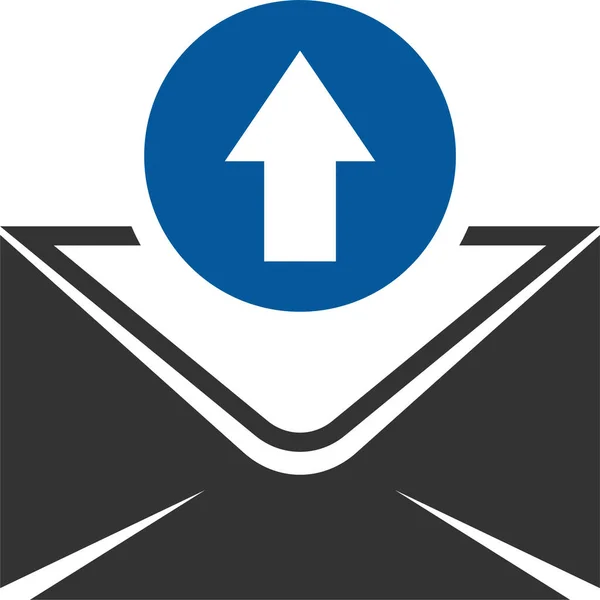 Mail Enviado Ícone Carta Estilo Sólido — Vetor de Stock