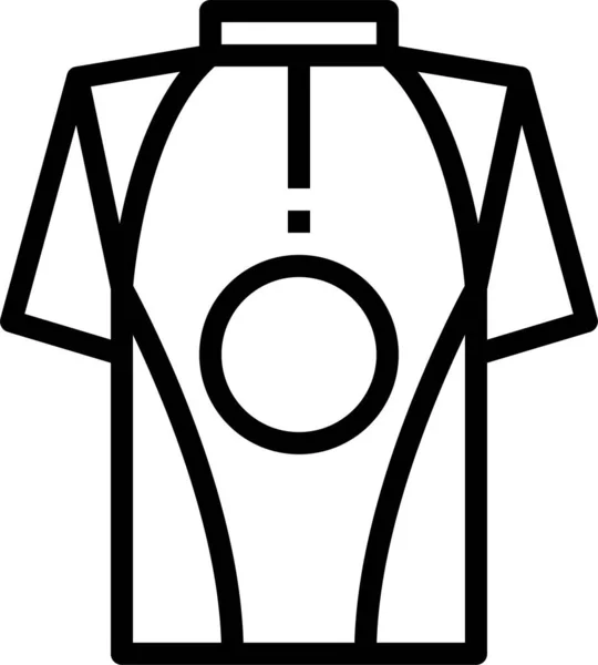 アウトラインスタイルのバイクファッションシャツアイコン — ストックベクタ
