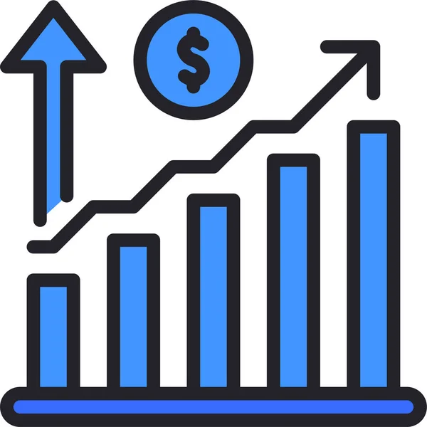 Gráfico Gráfico Aumentar Icono — Vector de stock