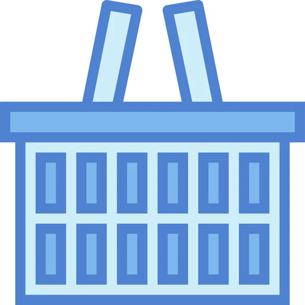 Basket Shopping Supermarket Icon Filled Outline Style — Stock Vector