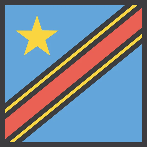 アフリカのコンゴ国のアイコンを記入アウトライン形式で — ストックベクタ
