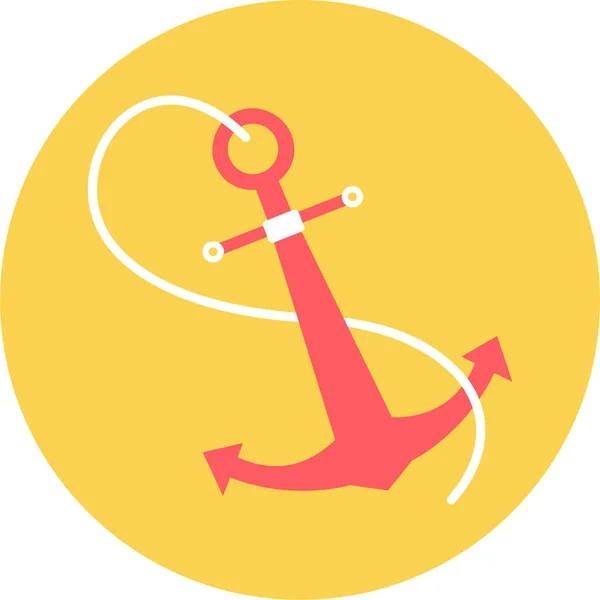 Anchor Marine Nautical Icon Flat Style — Stock Vector