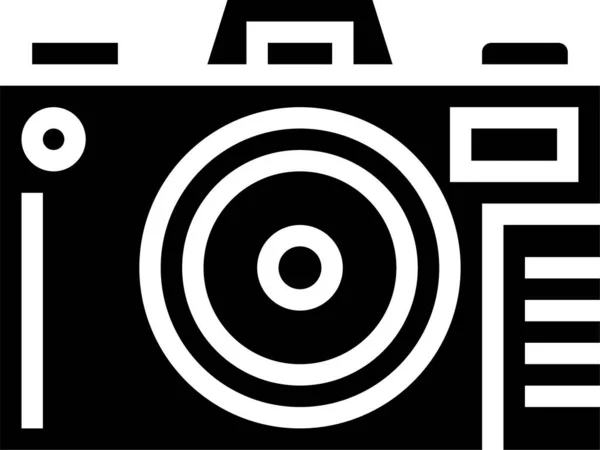 Icono Foto Digital Cámara Estilo Sólido — Archivo Imágenes Vectoriales