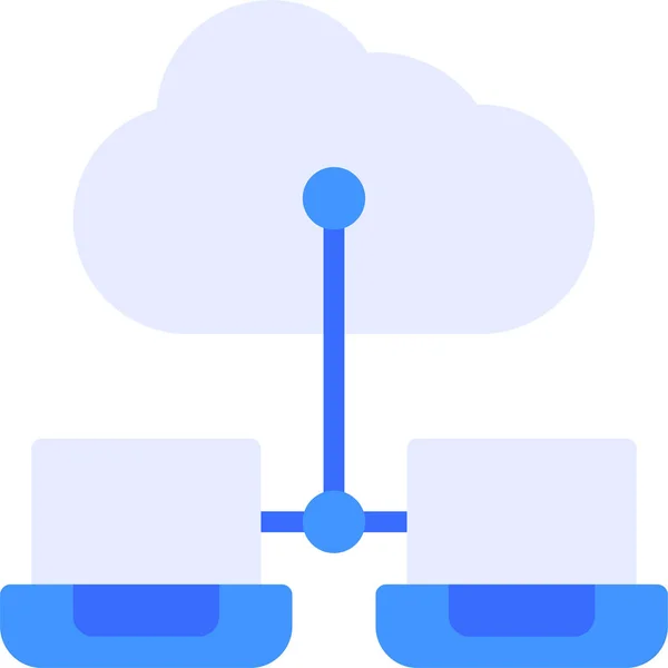 Cloud Computing Bärbar Dator Ikon — Stock vektor
