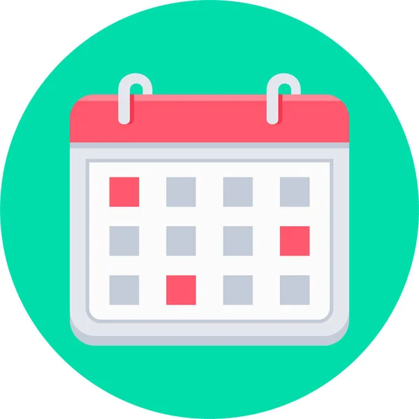 Calendario Calendario Giorno Icona Stile Piatto — Vettoriale Stock