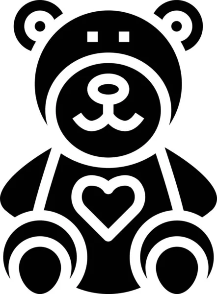 Animal Urso Ícone Infância Categoria Amor Romance — Vetor de Stock