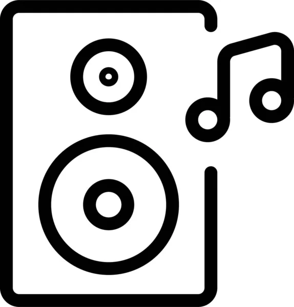 Icono Nota Música Audio Estilo Esquema — Archivo Imágenes Vectoriales