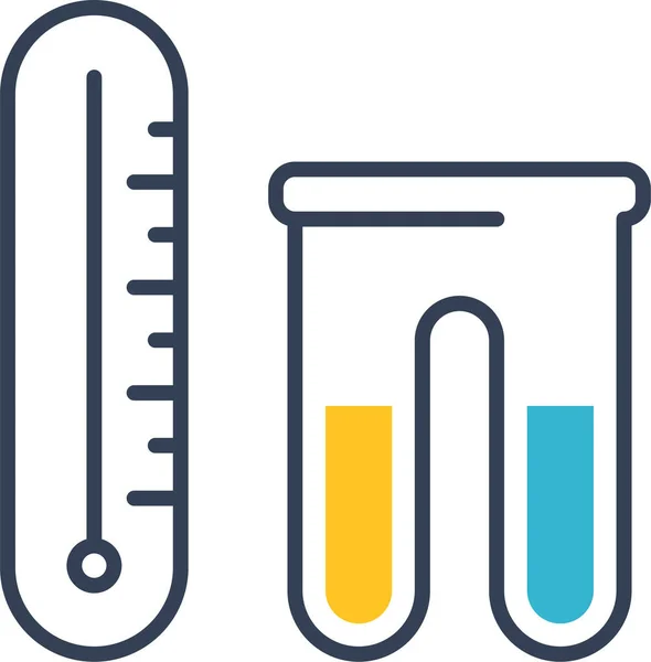 Tubo Laboratorio Termómetro Icono — Vector de stock