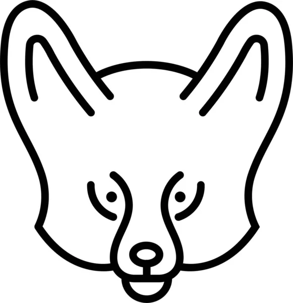 Animal Fennec Zorro Icono — Vector de stock