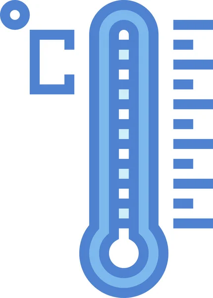 Ícone Termômetro Temperatura Celsius Estilo Contorno Preenchido —  Vetores de Stock