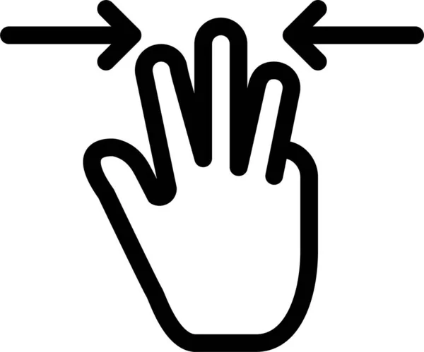 Fingers Gestures Hand Icon Outline Style — Stock Vector