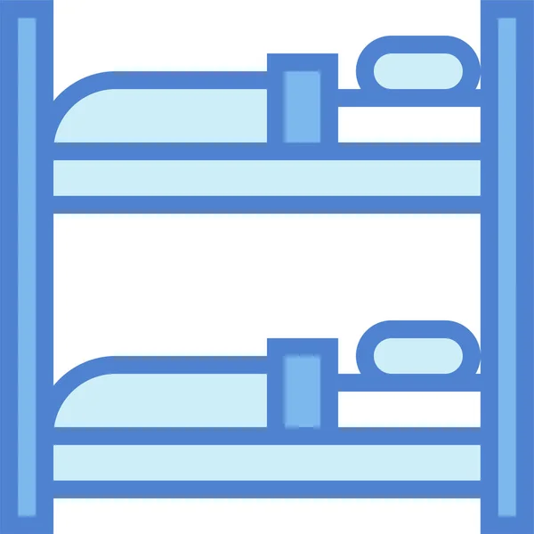 Bett Betten Etagenbett Symbol Ausgefüllten Umrissen Stil — Stockvektor