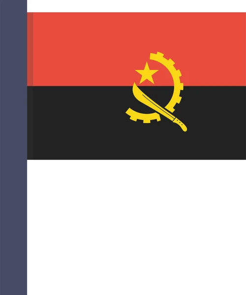 Angola Land Vlag Pictogram Platte Stijl — Stockvector