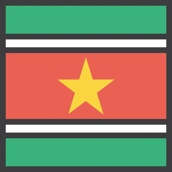 Bandeira País Suriname Ícone Estilo Esboço Preenchido — Vetor de Stock