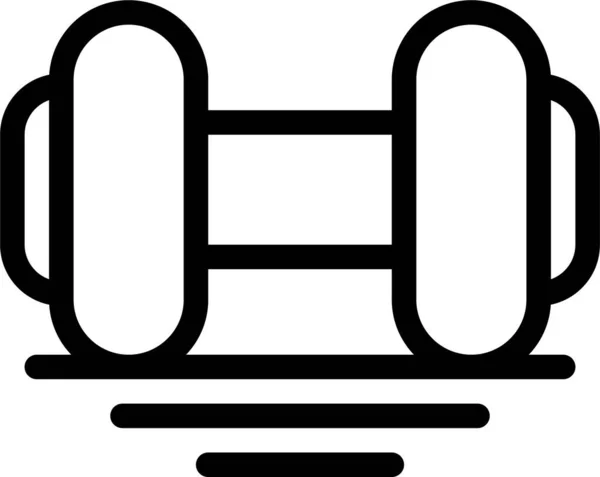 Икона Фитнес Тренажерного Зала Стиле Абриджа — стоковый вектор