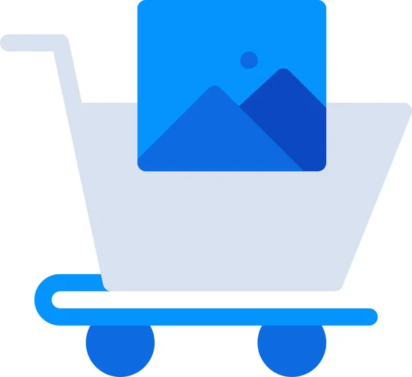 Commerce Frame Image Icon Flachen Stil — Stockvektor