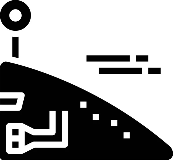 Alien Monster Buiten Pictogram Solide Stijl — Stockvector