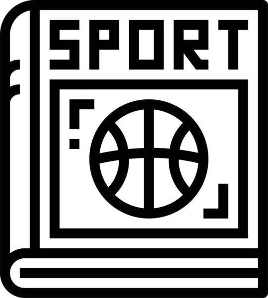 Icône Jeu Équipement Basket Ball Dans Style Contour — Image vectorielle