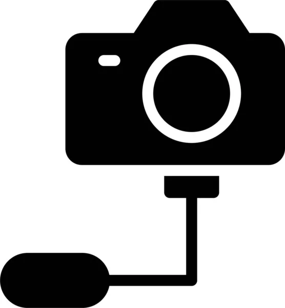 Camerabeeld Foto Pictogram Massieve Stijl — Stockvector