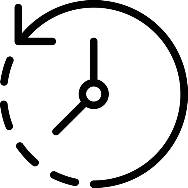 Reloj Flecha Sentido Horario Icono Estilo Esquema — Archivo Imágenes Vectoriales