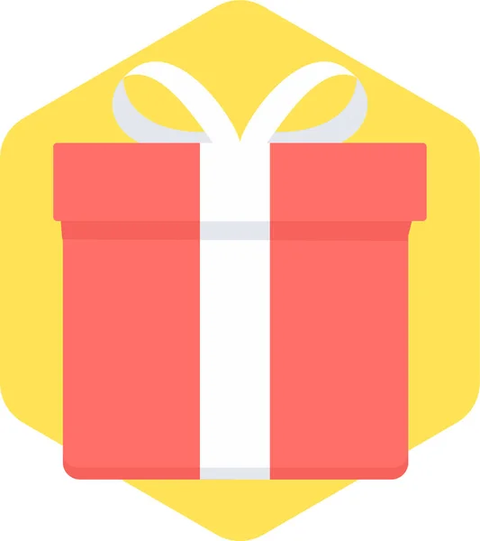 Ajándék Születésnapi Doboz Ikon Lapos Stílusban — Stock Vector