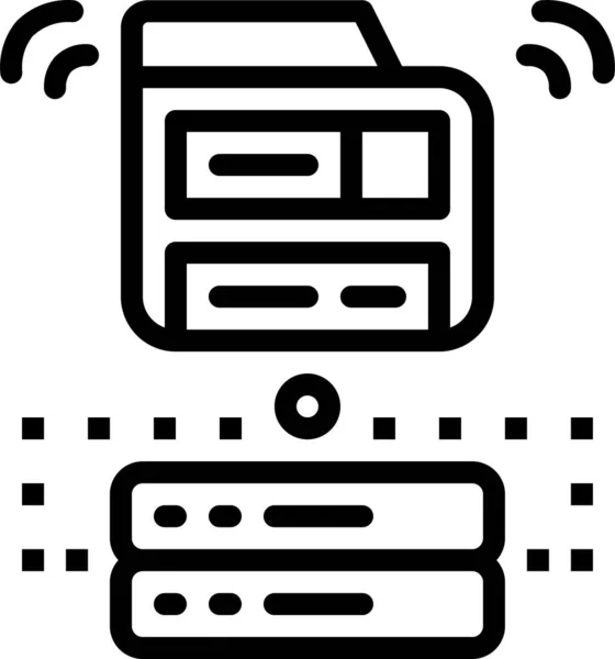 Hosting Symbol Für Wartungsnetzwerke Umriss Stil — Stockvektor