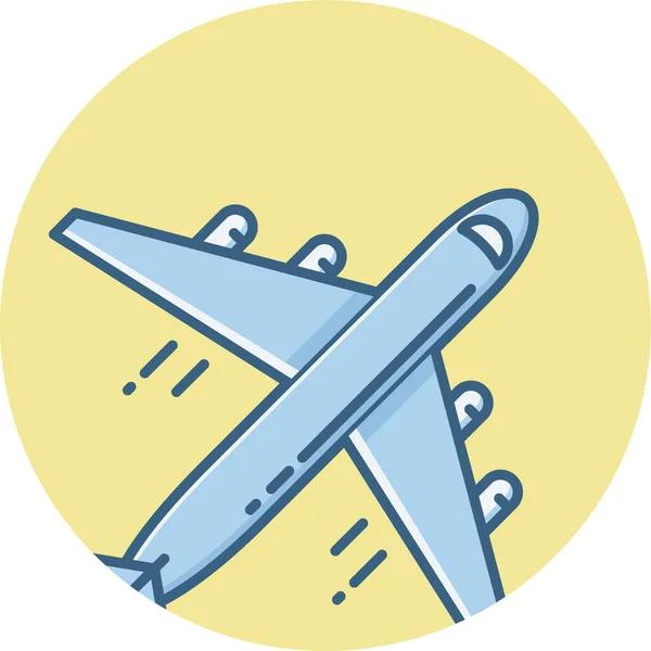 Icono Avión Avión Vuelo Estilo Contorno Lleno — Vector de stock