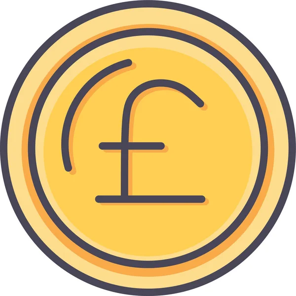 Euro Cash Currency Icon Filled Outline Style — Stock Vector