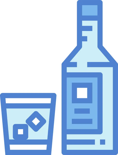 Αλκοόλ Μπουκάλι Ποτό Εικονίδιο Στυλ Γεμάτο Περίγραμμα — Διανυσματικό Αρχείο