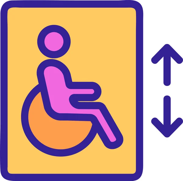 Handicap Handicap Ascenseur Icône — Image vectorielle