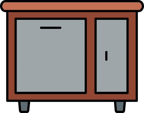 填充轮廓风格的Almirah家具橱柜图标 — 图库矢量图片