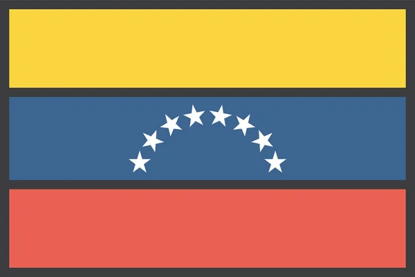 Icono Bandera Del País Venezuela Estilo Contorno Lleno — Vector de stock