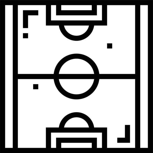 棒球场足球图标的轮廓风格 — 图库矢量图片