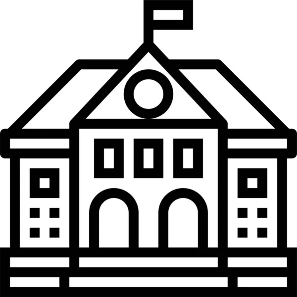 Ikona Szkoły Wyższej Zarysie Stylu — Wektor stockowy